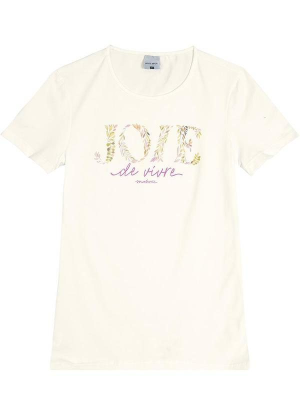 Malwee - Camiseta Joie de Vivre em Cotton Feminina Bege