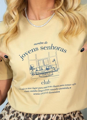 Hiatto Confecção - Camiseta Jovens Senhoras Bege - HIATTO CONFECÇÃO