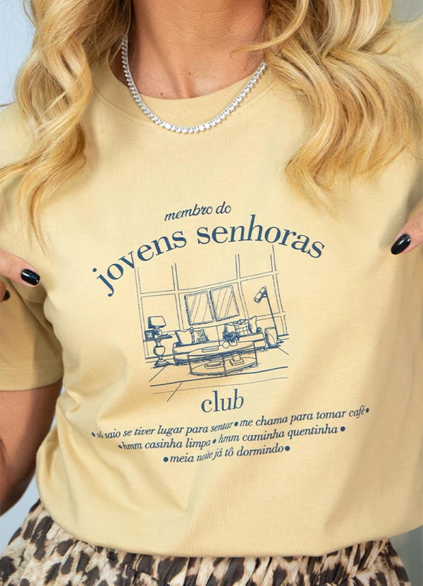 Hiatto Confecção - Camiseta Jovens Senhoras Bege 2