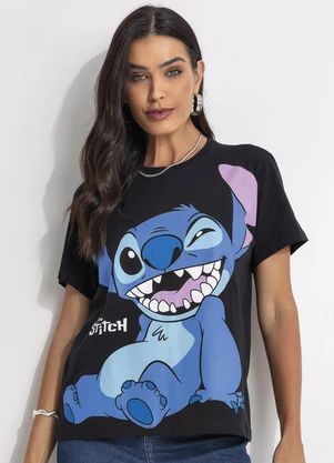 Camiseta Lilo & Stitch (Preto) - undefined