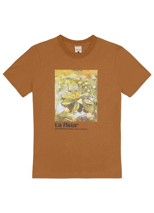 Malwee - Camiseta Marrom Feminina La Fleur 3