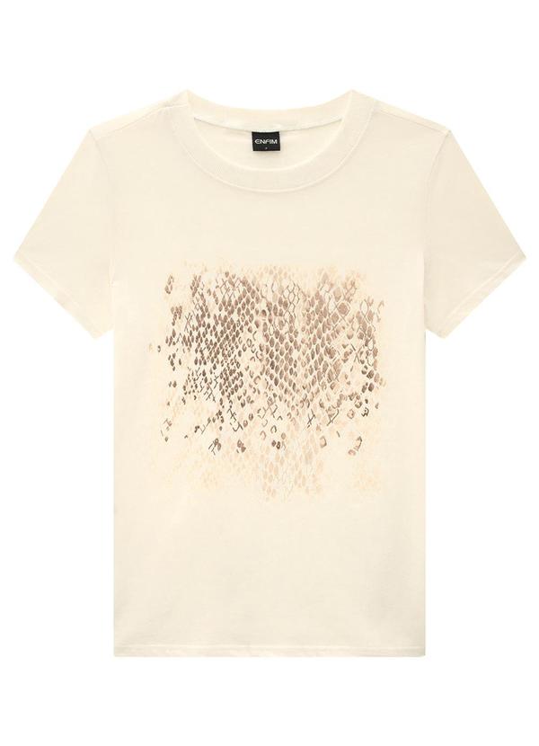 Enfim - Camiseta Off White Slim Animal Print