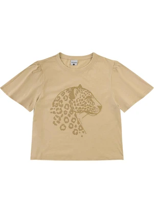 Malwee - Camiseta Onça Pintada em Malha Cáqui - MALWEE