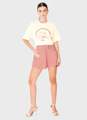 Enfim - Camiseta Petals Of Happiness Flowers Off White - ENFIM