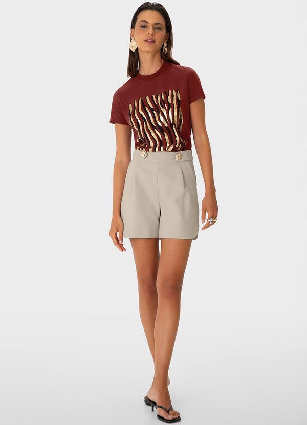 Enfim - Camiseta Slim Animal Print Bordô 2