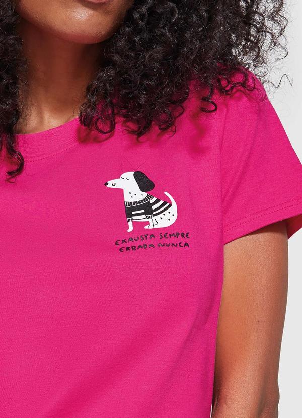 Enfim - Camiseta Slim Cachorrinho Rosa Escuro 2
