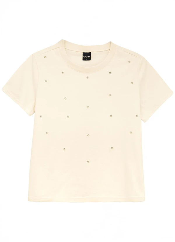 Enfim - Camiseta Slim com Rebites Off White 2