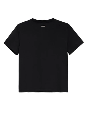 Enfim - Camiseta Slim com Rebites Preto - ENFIM