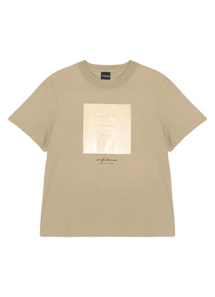 Enfim - Camiseta Slim Confidence Bege - ENFIM