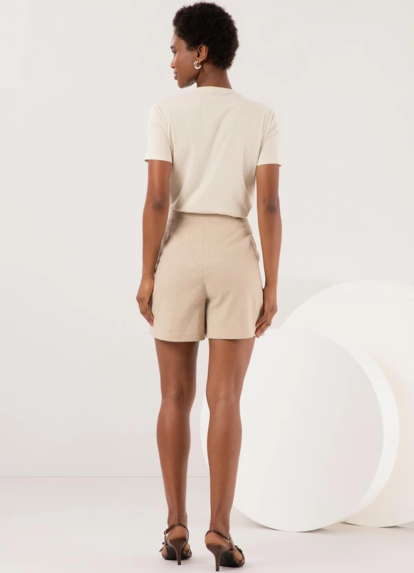 Lunender - Camiseta Slim D com Estampa Localizada Bege 4