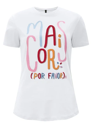 Lunender - Camiseta Slim D em Meia Malha Penteada Branco - LUNENDER