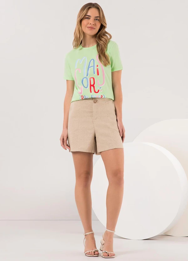 Lunender - Camiseta Slim D em Meia Malha Penteada Verde 3