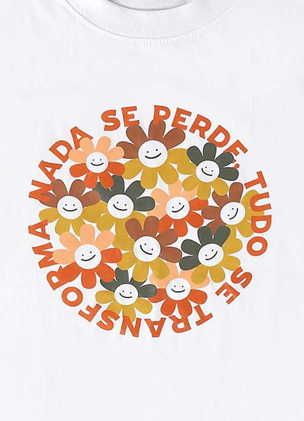 Enfim - Camiseta Slim Floral Branca 2