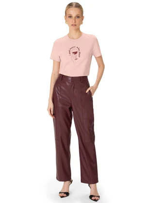 Enfim - Camiseta Slim I Need More Wine Rosê - ENFIM