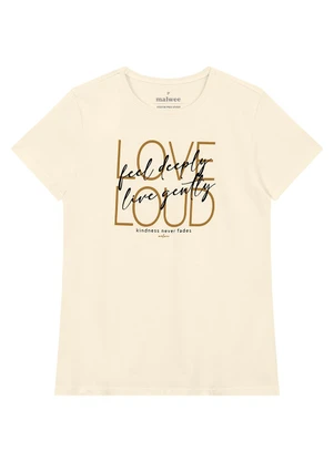 Malwee - Camiseta Slim Love Loud Creme - MALWEE