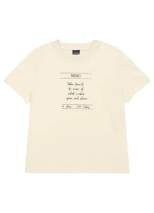 Enfim - Camiseta Slim Memo To Me Off White - ENFIM