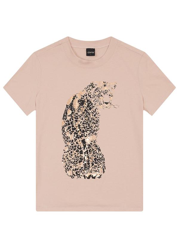 Enfim - Camiseta Slim Onça Pintada Nude