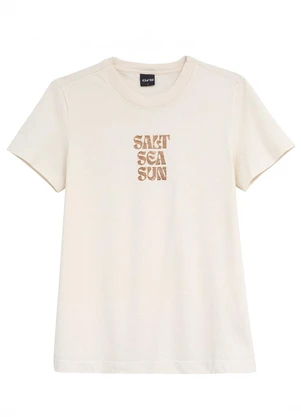 Enfim - Camiseta Slim Salt, Sea, Sun Branco - ENFIM