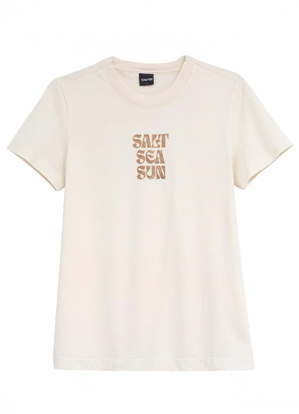Enfim - Camiseta Slim Salt, Sea, Sun Branco