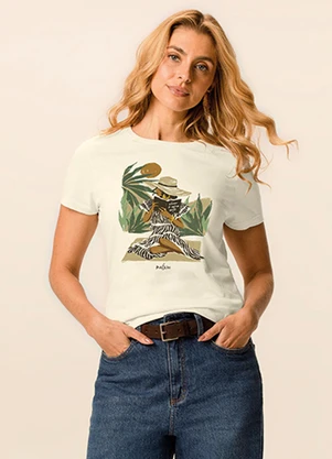 Malwee - Camiseta Slim Viver é Uma Arte Off White - MALWEE