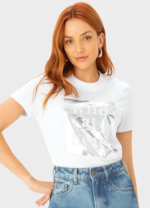 Enfim Camiseta Slim Wild At Heart Branco
