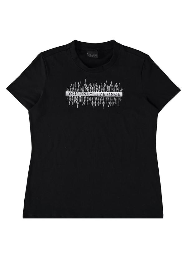 Enfim - Camiseta Slim Y.O.L.O Feminina Preto