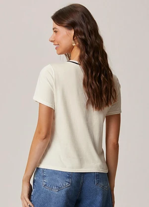 Malwee - Camiseta Sossego em Malha Off White - MALWEE