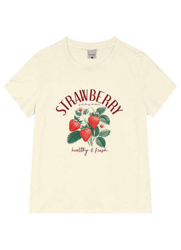 Malwee - Camiseta Strawberry em Malha Off White 2