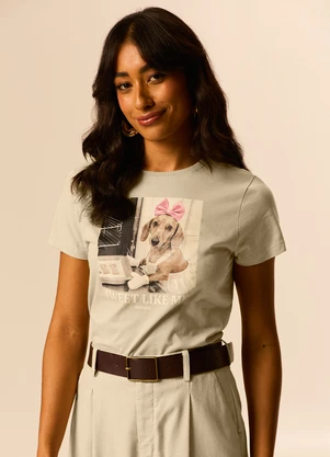 Malwee - Camiseta Sweet Like Me Areia - MALWEE