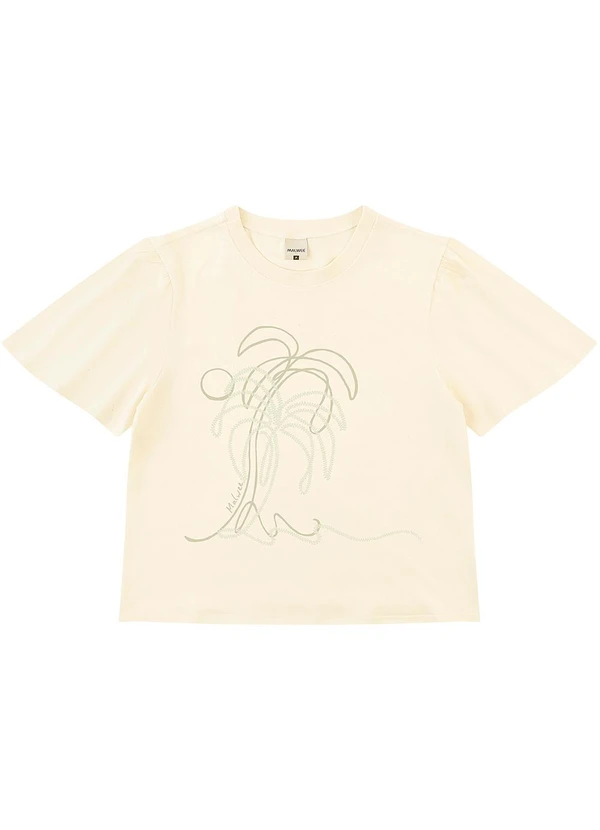 Malwee - Camiseta Tropical em Malha Off White 3