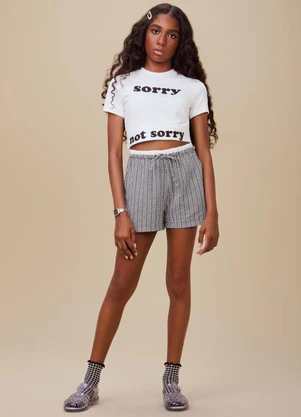 Authoria - Cropped Estampado Branco - AUTHORIA