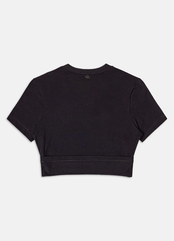 Authoria - Cropped Estampado Preto 2