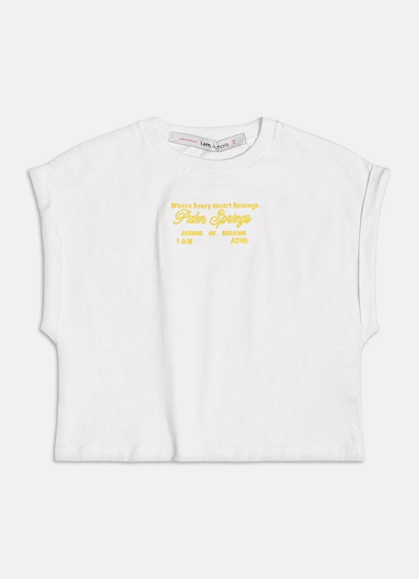 Authoria - Muscle Tee com Lettering Bordado  Amarelo