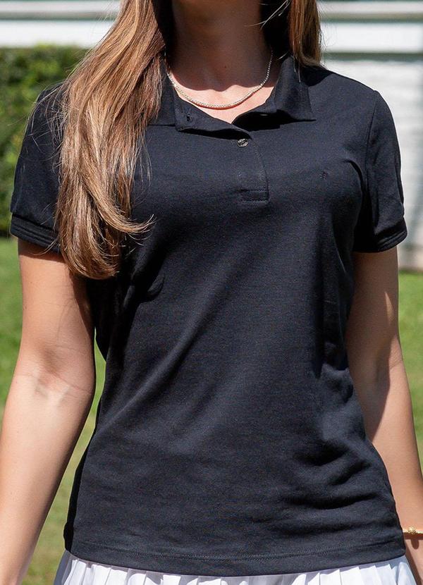 Hiatto Confecção - Polo Basica Feminina Preto