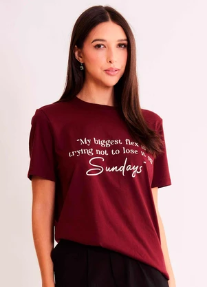 Sofie - T-Shirt Allure em Meia Malha Bordô - SOFIE
