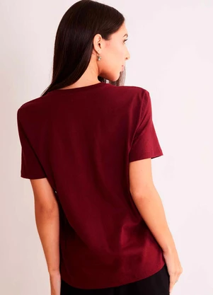 Sofie - T-Shirt Allure em Meia Malha Bordô - SOFIE