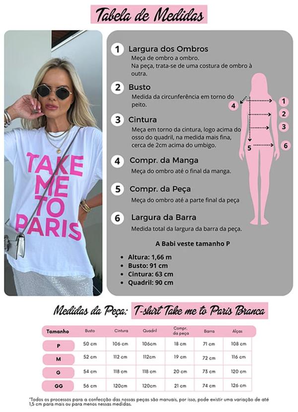 Amo Brand - T-Shirt Alongada Take Me To Paris Branca 9
