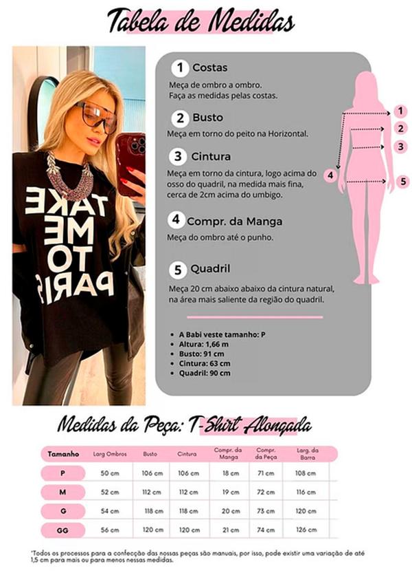 Amo Brand - T-Shirt Alongada Take Me To Paris Preta 6