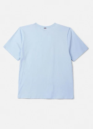 Authoria - T-Shirt Azul com Pedrarias na Gola Azul - AUTHORIA