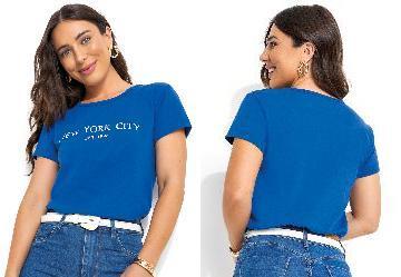 T-Shirt Azul Royal em Malha de Algodo