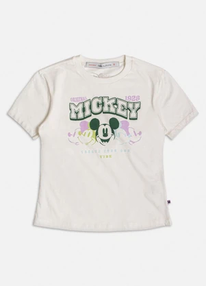 Authoria - T-Shirt Baby Look do Mickey Off White - AUTHORIA