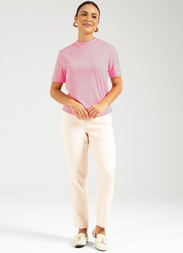 Cativa - T-Shirt Básica de Manga Curta Rosa 2