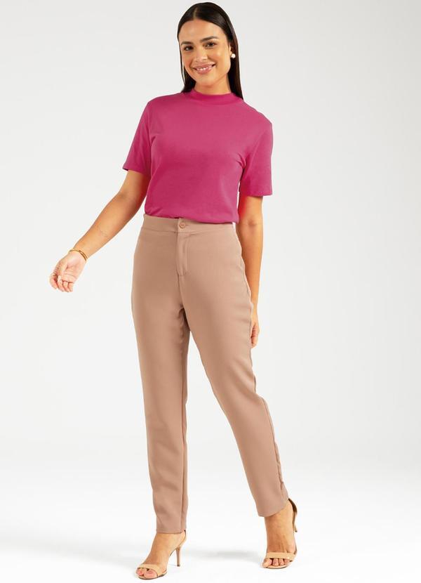 Cativa - T-Shirt Básica de Manga Curta Rosa 2