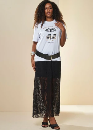 Doce Trama - T-Shirt Básica Veraneio Estampada Branco - DOCE TRAMA