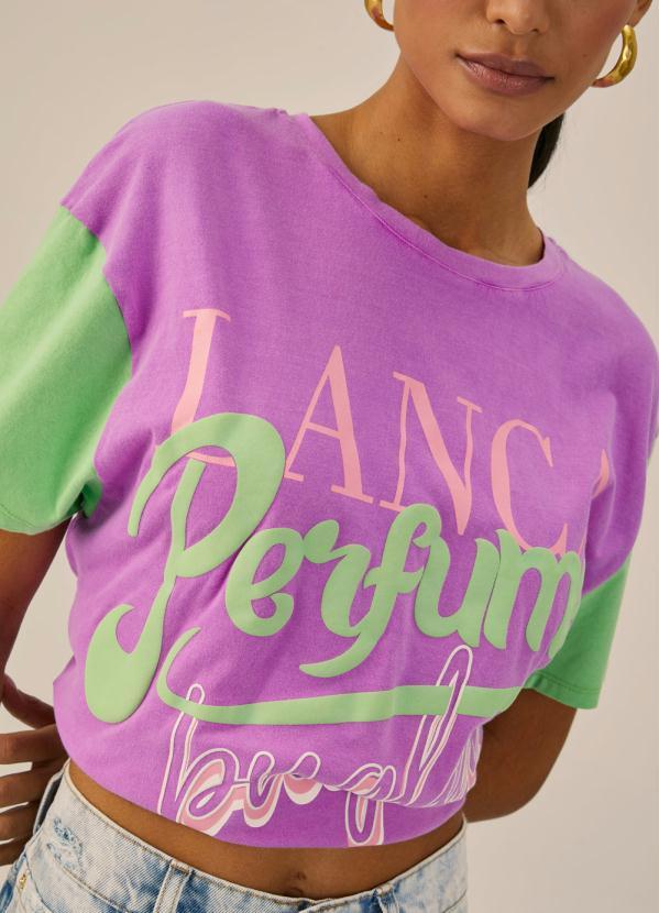 Lança Perfume - T-Shirt Bicolor de Malha Lilás 3