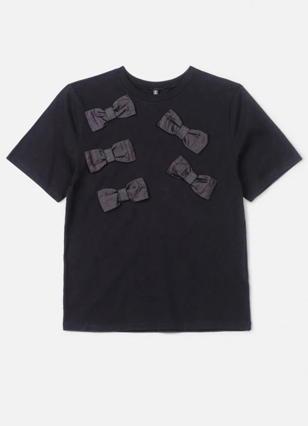 Authoria - T-Shirt Black com Laços Preto