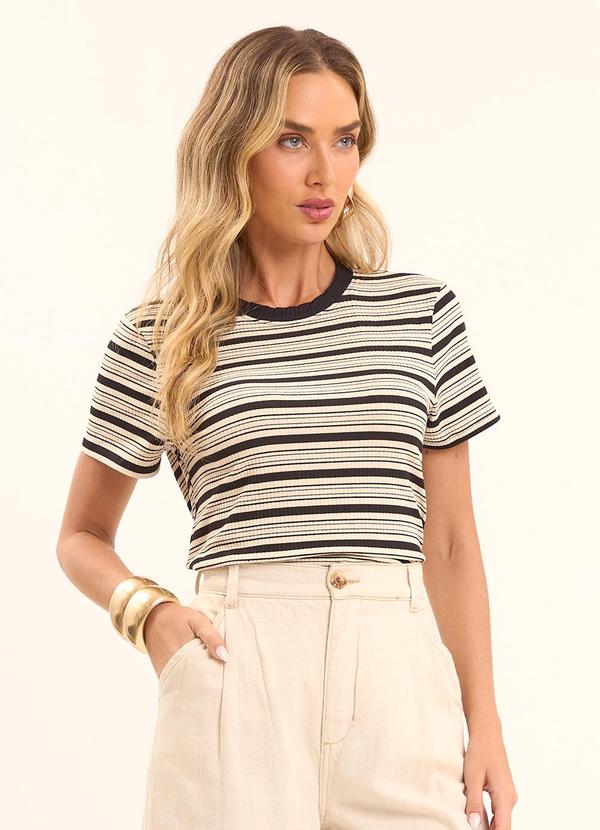 Doce Trama - T-Shirt Boho Canelada Listrado