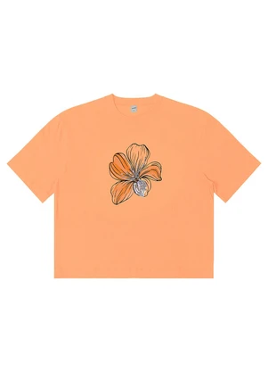 Rovitex - T- Shirt Box Feminina em Meia Malha Laranja - ROVITEX