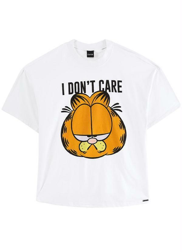 Enfim - T-Shirt Box Garfield I Don'T Care Branco