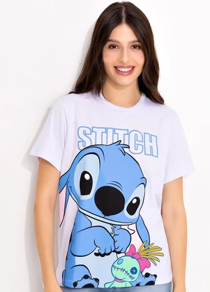 Disney - T-Shirt Branca em Malha de Algodão Penteado - DISNEY